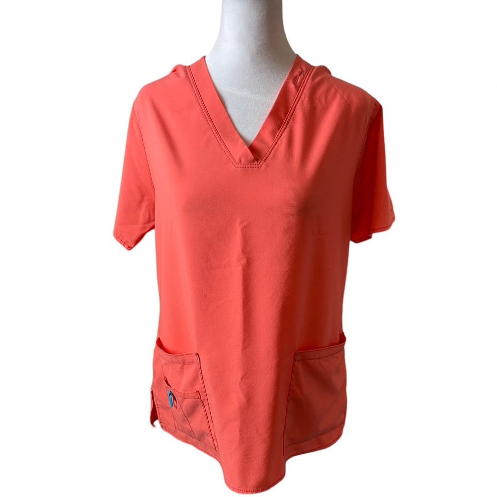 Carhartt Force Scrub Top Womens Medium Orange V-Neck Medical Uniform